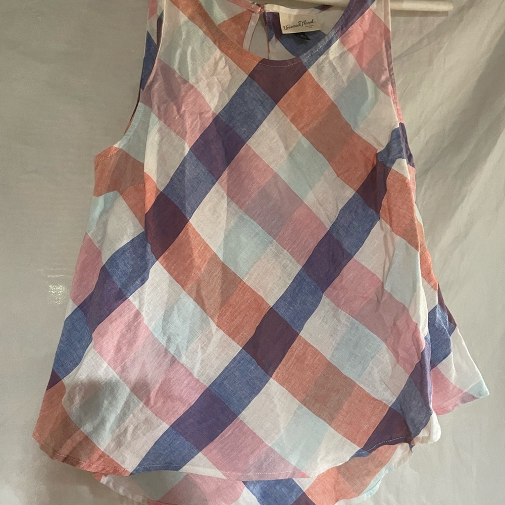 Colorful Plaid Sleeveless Top